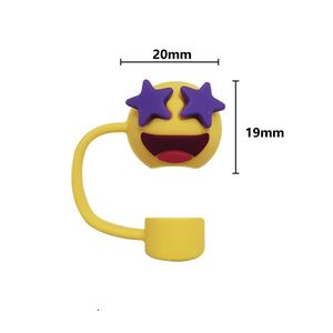 Nuevos Emojis 3D 2025, Accesorios de Silicona de 10 mm para Bebidas, Antipolvo, para Botellas, Vasos y Termos, con Tapas Decorativas y Cubiertas para Pajitas - Product Image 6