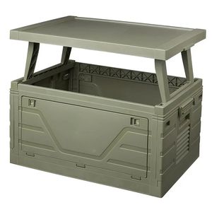 Outdoor Camping <b>Folding</b> Box Camping <b>Table</b>-top Storage Case Picnic Organizer Home Storage Bin - Product Image 1