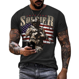 Guerrier 3D imprimé T-shirt pour hommes Forces spéciales passionné à manches courtes vétéran été haut décontracté T-shirt graphique