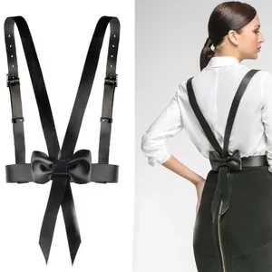 Women Harness Belts Bdsm Sexy Bow Lingerie Arnes Mujer Pastel Goth Adjustable Leather Strap Bondage Fantazi Seks Ladies Crop Top