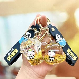 Porte-clés et pendentifs de sac en acrylique, avec liquide flottant noir et or et sable mouvant en bouteille flottante, pour clés de voiture, de fabrication industrielle - Product Image 2
