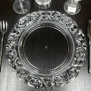 Assiettes de Présentation Rondes en Plastique Élégantes de 13 Pouces pour Mariages, Réceptions, Fiançailles et Décorations de Table - Product Image 3