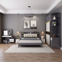 Meubles de chambre à coucher modernes en bois MDF, ensemble de meubles de chambre à coucher, lit king-size ou queen-size, vente chaude