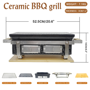 شواية سيراميك عصرية من أوبلكس للتخييم/الشواء الداخلي بالفحم، فرن بدون دخان صديق للبيئة سهل التنظيف - Product Image 4