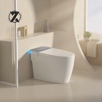 WC intelligent à chasse automatique en céramique électrique, à poser au sol, avec siège chauffant et télécommande