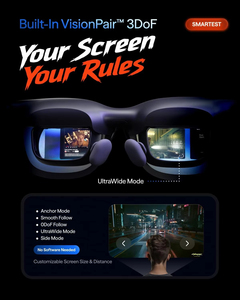 Viture 2026 Xr Glasses 174 Inch Virtual Screen 58. Fov Ar Gesture <b>Control</b> for Android <b>Gaming</b> Movies Viture Aviation - Product Image 6
