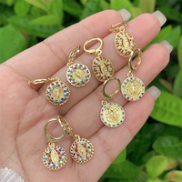 À la mode nouveau cuivre plaqué or 18 carats monté coloré zircone Sainte oreille goujons multi-style dames vêtements quotidiens cadeaux
