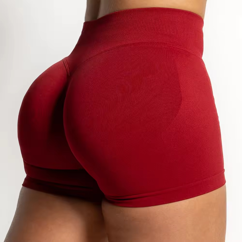 Seamless Custom High Quality Contour Scrunch Nylon Spandex Women Sportswear Workout Fitness Gym Yoga Shorts