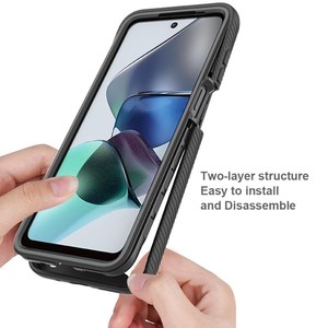 Coque de télé<span class=keywords><strong>phone</strong></span> pour Motorola Moto G13 4G G23 4G 3 en 1 Housse de protection amovible avec <span class=keywords><strong>film</strong></span> de protection d'écran PET - Product Image 2