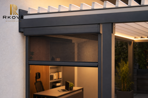 Pérgola Moderna de Aluminio RKOVE RK-C2 de 4*6m con Techo de Láminas, Gazebo para Exteriores, Pabellón para Patio con Sombra Lateral para Patio, Hogar u Oficina - Product Image 2