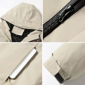 Chaqueta Deportiva Impermeable con Capucha para Hombre, para Correr al Aire Libre, con Cierre, Antibacteriana, Cortavientos, Chaquetas de Forro Polar para Mujer para Camping - Product Image 2