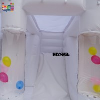 Château gonflable de mariage blanc, château de rebond gonflable blanc pastel pour enfants et adultes