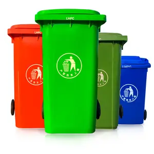 DS2303 Kunststoff-Mülleimer für den Außenbereich Mobiler Mülleimer mit Rädern 120L/240L/360L/660L/1100L Abfall behälter
