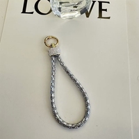 Porte-clés de poignet en strass, cordon scintillant en cristal, sangle courte pour clés, porte-clés décoratif multicolore, cadeau pour fille et femme
