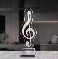 Ensemble de trophées musicaux personnalisés OEM ODM, design microphone or et argent, pour chœur, groupe, événement, souvenir, cadeau