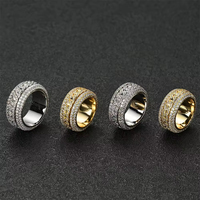 Anillo giratorio de enlace cubano para hombre y mujer, anillo ostentoso de moissanita VVS de Plata de Ley 925, anillo de promesa de Hip Hop de lujo