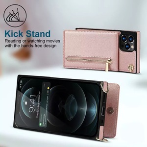 Étui de téléphone tendance en cuir PU de qualité supérieure, sacs de téléphone portable avec poches pour carte <span class=keywords><strong>d</strong></span>'identité et de crédit pour <span class=keywords><strong>iPhone</strong></span>, accessoires de téléphone portable - Product Image 3