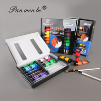 Peintures acryliques Panwenbo professionnelles non toxiques 12/18/24/36 couleurs 30ml pour toile