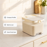 Seau à riz hermétique anti-odeur pour riz, farine et autres céréales, boîte de rangement anti-humidité et anti-insectes
