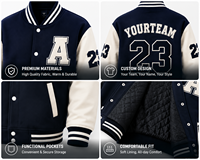 Veste universitaire personnalisée pour hommes et femmes, avec patchs en chenille, blocs de couleur, boutons-pression, style bomber de baseball, uniforme d'équipe scolaire avec logo