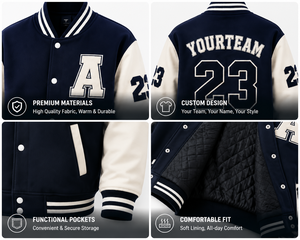 Veste universitaire personnalisée pour hommes et femmes, avec patchs en chenille, blocs de couleur, boutons-pression, style bomber de baseball, uniforme d'équipe scolaire avec logo - Product Image 2