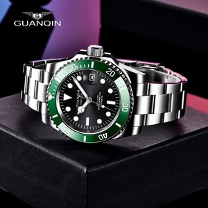 นาฬิกาข้อมือผู้ชาย GUANQIN NH35A รุ่นธุรกิจ แฟชั่น ลำลอง กันน้ำ 100 เมตร สายสปอร์ต กระจกแซฟไฟร์ ปี 2022 ใหม่ นาฬิกาจักรกลอัตโนมัติ - Product Image 1