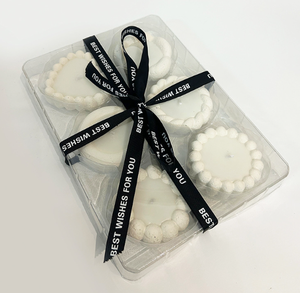 Witte cementen kaarsenhouder, op maat gemaakte sojawas kaarsenhouder, kerstkaarsenmaak cadeauset, handgemaakt, op maat gemaakt logo, uniek - Product Image 3