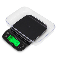 Balance à café numérique portable 3 kg 0,1 g en plastique ABS écologique avec minuteur, unités multiples, fonction tare à une touche et rétroéclairage LCD