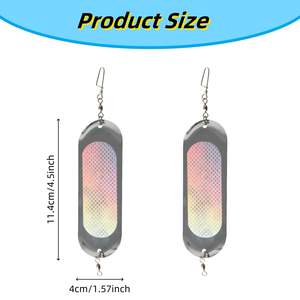 Leurre métallique de pêche au saumon et à la truite, type flasher de 4,5 pouces pour pêche en eau profonde, avec fonction de plongée et de dérive, et dispositif de fuite (dodger) - Product Image 2