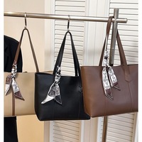Sac fourre-tout en PU transfrontalier, style décontracté automne pour femme, inspiré de la mode coréenne, nouveau design, grande capacité, élégant, fermeture éclair solide