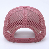Gorra de camionero de espuma personalizada, rosa malva con estampado floral, visera con cuerda, malla trasera, bordado, visera curva, estructurada, estilo retro, gorra de béisbol