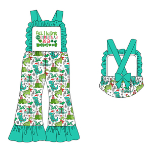 Mono de una pieza personalizado de fábrica Af-2 para niñas, pelele de punto con estampado de Papá Noel y volantes para niños - Product Image 6