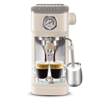 Machine à expresso semi-automatique avec manomètre, mousseur à lait vapeur, extraction double tasse, 1250W, pour usage domestique