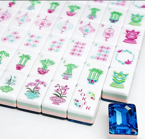 En stock – Nouveau jeu de Mahjong américain moderne, luxueux, durable, écologique et portable, en acrylique vert émeraude, quatre couches - Product Image 4