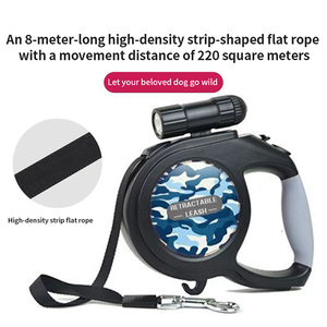 Laisse réglable personnalisée pour animaux de compagnie avec lampe de poche à LED Accessoires pour chiens Laisse pour chiens de compagnie Poignée antidérapante Corde de traction pour chiens - Product Image 4