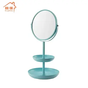 Classic Table Makeup Mirror With Storage Jewelry Organizer Box 1X 10X Duel Sided for Bedroom Counter Or Bathroom Use