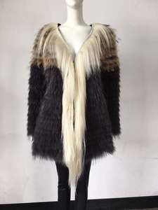 YR271 Tongxiang Yanran fabbrica di pellicce su misura per la vera pelliccia di procione con rifilatura di pelliccia di capra - Product Image 5