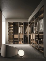 Armoire Prima élégante en satin français avec panneaux MDF anti-taches et chants plaqués pour aménagement de chambre de résidence haut de gamme