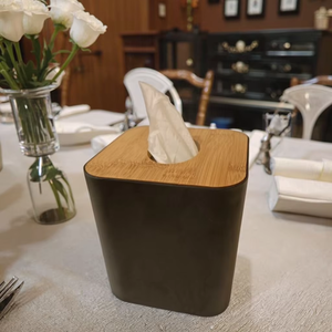 Porte-boîte à mouchoirs en fibre de bambou durable avec logo personnalisé, conteneur de rangement écologique pour serviettes en <span class=keywords><strong>papier</strong></span> et serviettes de table - Product Image 6