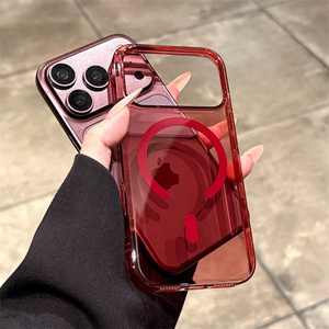Coque de téléphone magnétique transparente en cristal pour iPhone 18 17 Air 16 15 14 Plus 13 12 11 Pro Max, compatible avec la charge sans fil, antichoc - Product Image 1