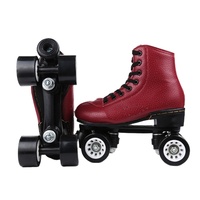 Chaussures de patinage de location de patinoire à roulettes professionnelles PU vamp chaussures de patins à roulettes en PU à rebond élevé