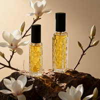 Flacons de parfum miniatures en verre transparent de 10 ml, design rectangulaire fin et texturé, pompe pulvérisatrice pour les voyages et les échantillons