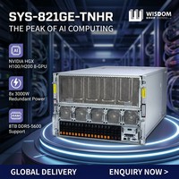 Serveur GPU haute performance H200 8 GPU SYS-821GE-TNHR 8U Dual 5ème génération Intel Xeon 8 To DDR5 5600 PCIe 5.0 LLM Conversational AI