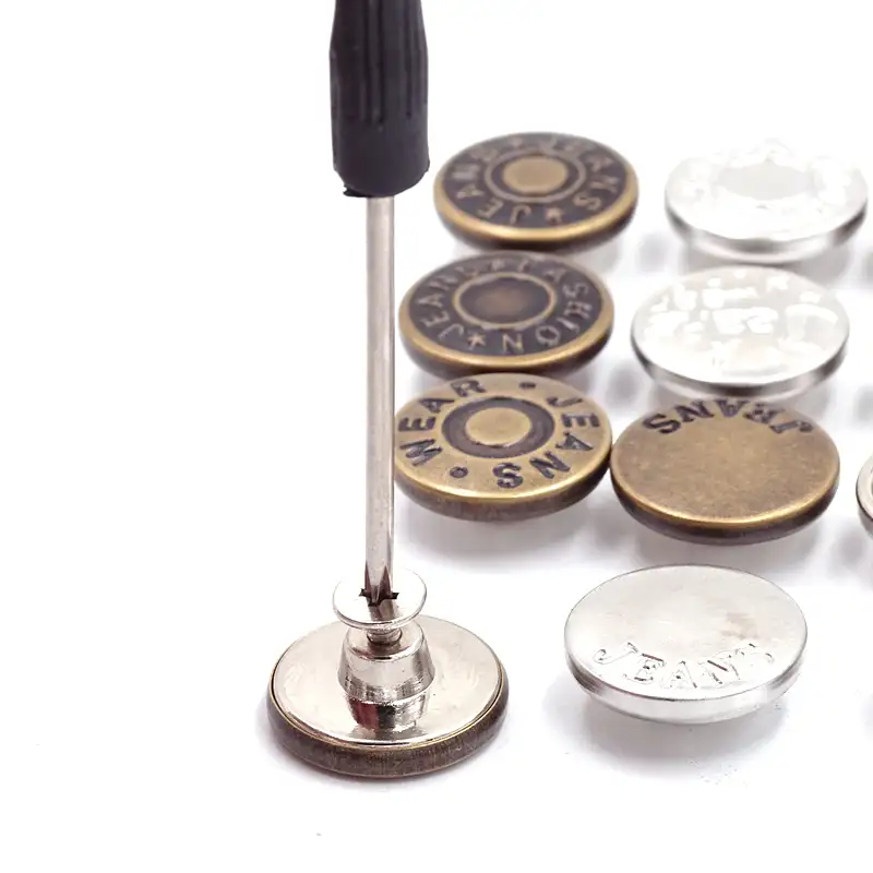 Съемный винт на штаны Кнопка шпильки без пришивной убирайте металлические регулируемые кнопки мгновенный джнисовая пуговица
