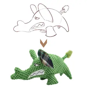 Pet Plush Squeaky Toys Resistant Chew Elephant Stuffed Animal Dog Toy For Sustainable Play