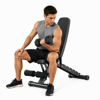 Banc de fitness portable et pliable, inclinable, déclinable, plat, réglable pour presse à haltères, sit-ups, entraînement à domicile, capacité 400 kg