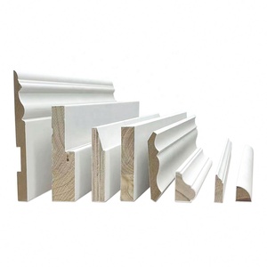 Mẫu trắng <span class=keywords><strong>primed</strong></span> gỗ thông <span class=keywords><strong>MDF</strong></span> mouldings trang trí nội thất hiện đại khuôn mẫu không thấm nước Ốp chân tường ván chân tường đúc cửa vỏ - Product Image 1