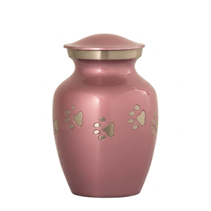 Aluminum Pet <b>Urn</b> for <b>Cat</b> and Dog Cremation Secure Screw Top Pink Keepsake Box - Product Image 1