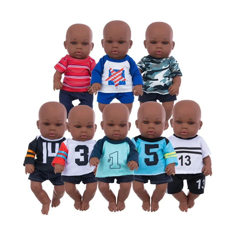 Küçük bebekler siyah moda karikatür hediye DIY oyuncak ucuz bebek erkek bebek