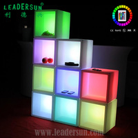 Meuble de bar éclairé par LED, vitrine à liqueur, cube d'affichage, étagère à cubes LED pour bar